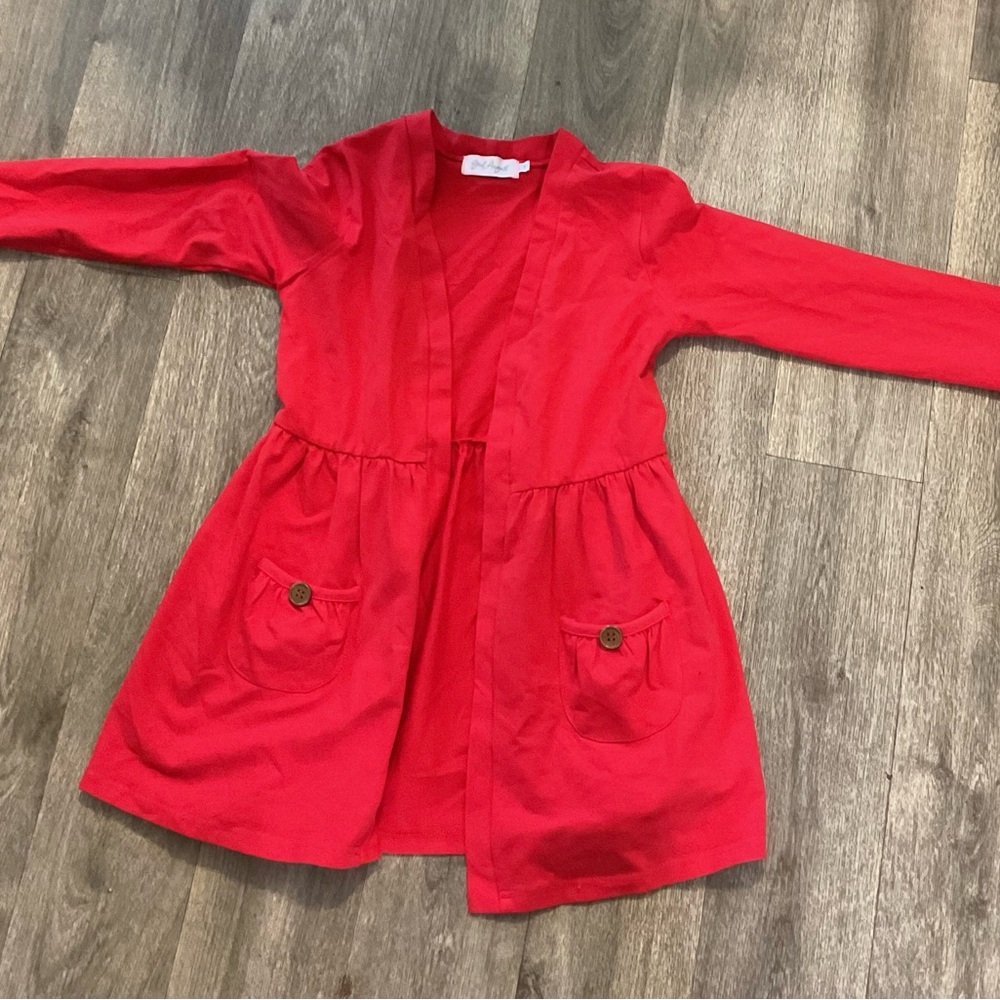 Red Kids Cardigan with Pockets